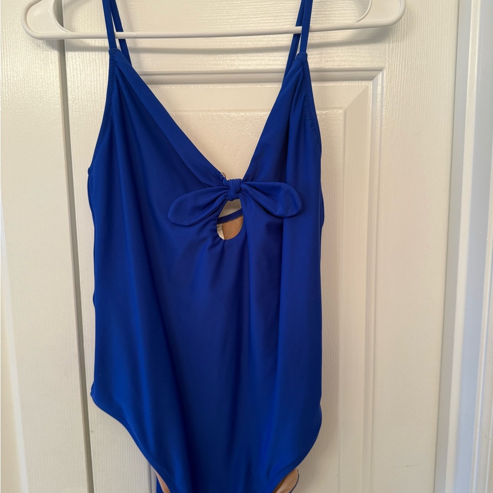 J. Crew Royal Blue One-Piece Swimsuit with Bow